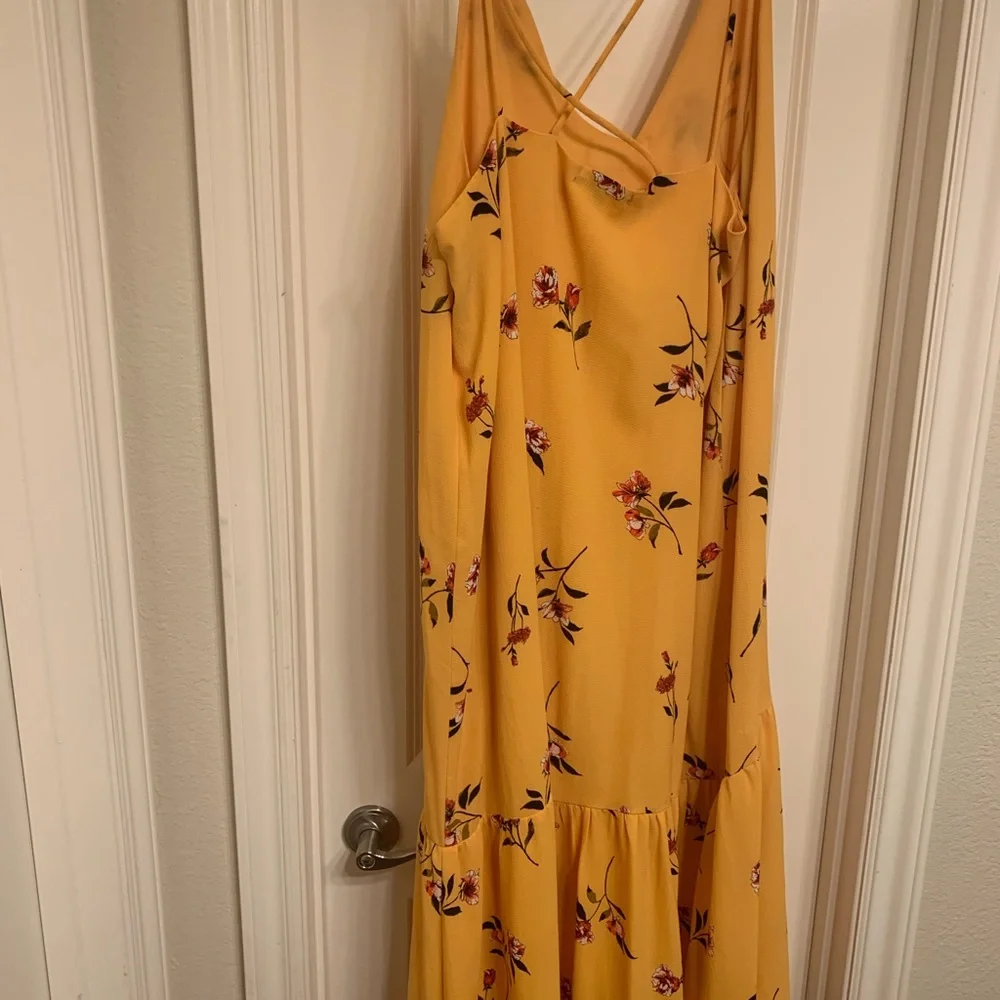 Yellow Floral Gibson Dress Size XXL - Picture 2 of 4